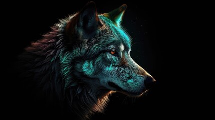 wolf head profile wallpaper background