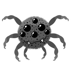 Cartoon monster Halloween spider for wallpaper and fabrics and textiles and packaging and linens