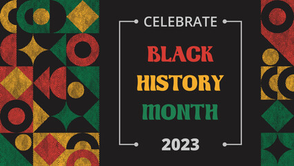 Black history month 2023 african design banner. Vector template - obrazy, fototapety, plakaty