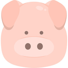 Cute pig head animal cartoon