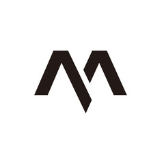 Letter M Logo design. Linear creative minimal monochrome monogram symbol