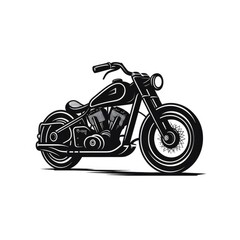 Obraz na płótnie Canvas Retro black motorcycle. Illustration AI Generative.