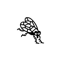 Fototapeta na wymiar cute mosquito doodle illustration vector