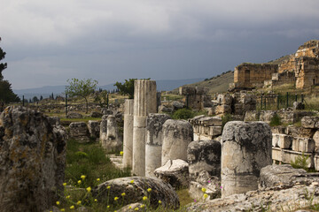 Hierapolis of Phrygia in Pamukkale, Ruins of Ancient Roman Forum