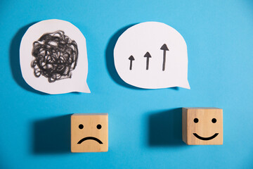 wooden people think chaos or tax,question mark or idea