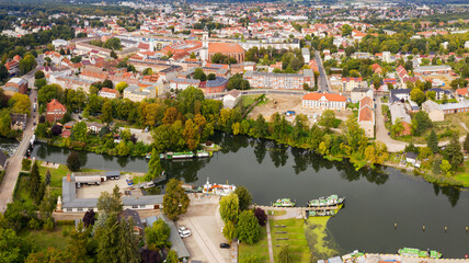 Dom in Fürstenwalde an der Spree, Luftaufnahme, Brandenburg, Oder Spree, Spreewald, Deutschland,...