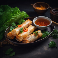 Foods vietnamese fried spring roll