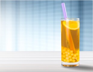 Tasty fresh sweet iced tea in glass