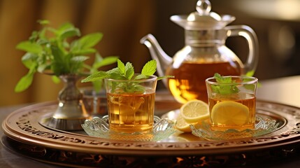 Fototapeta na wymiar Moroccan Mint Tea