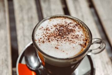 Cup of coffee with chocolate