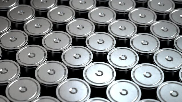 Electric Vehicle Battery Manufacturing: Cg Render of modern EV Battery Pack manufacturing, Lithium-Ion Supply, Clean Energy Storage, Solid State battery, 4680,
4K Animation