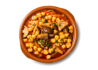 Estofado de garbanzos con setas
