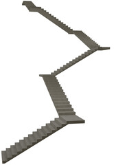 Isolated 3d rendering of a high staircase