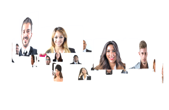 Isolated 3d rendering of futuristic multi screen vision