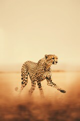Obraz premium Leopard on a tree. AI generated art illustration.
