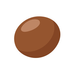 Coconut icon isolated on white background. Cartoon style. Vector illustration