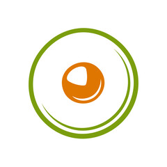 Flat avocado icon isolated on white background. Vector illustration