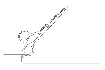 Continuous one line hair comb. Vintage comb isolated on a white background. Barbershop concept. Vector illustration