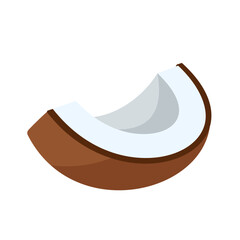 Coconut icon isolated on white background. Cartoon style. Vector illustration