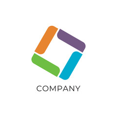 Packaging box logo square colorful vector brand image ediable 