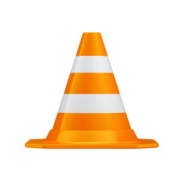 3d Traffic Signaling Plastic Cone With Transparent Background