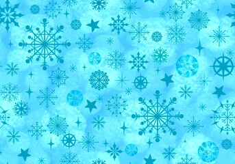 Winter abstract watercolor snowflakes seamless Christmas polka dots pattern for new year gift box and wrapping