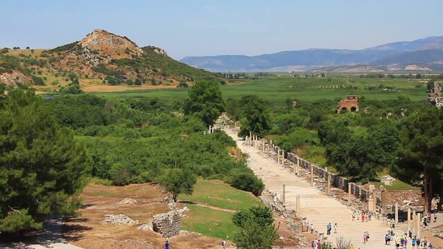 Arcadian street, situated between the Harbour Baths and the great theater in Ancient Ephesus City. Entering from the port, traders and sailors would first arrive in this street.
