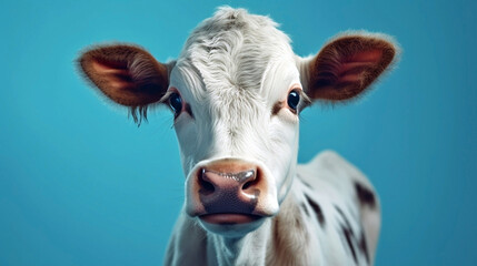 Generative Ai image of a calf face close up - 610791170