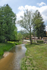 Street and old houses in town of Koprivshtitsa, Bulgaria
