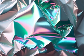 Holographic metallic gradient texture Background, Generative Ai