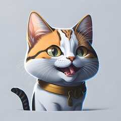 Obraz premium Baby Cat Kitty clipart 8, cat clipart,cute cat clipart, black cat clipart,sticker, cartoon cute smile, 4k, 12k, cat clipart 