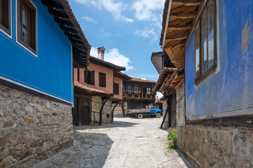 Street and old houses in town of Koprivshtitsa, Bulgaria