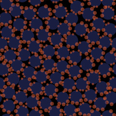 seamless pattern with hearts. Vector image of round particles. Molecules. Virus. The pattern of circles. Seamless pattern.