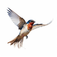 red winged blackbird isolated on white