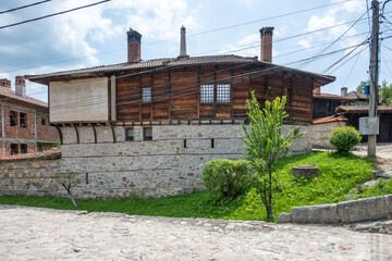 Street and old houses in town of Koprivshtitsa, Bulgaria