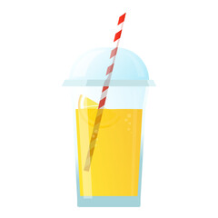 Summer take away cocktail with straw