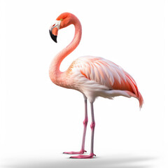 Fototapeta premium pink flamingo isolated on white
