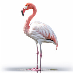 pink flamingo isolated on white