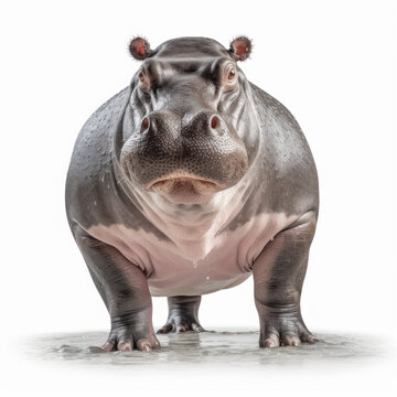 hippopotamus hyppo isolated on white background