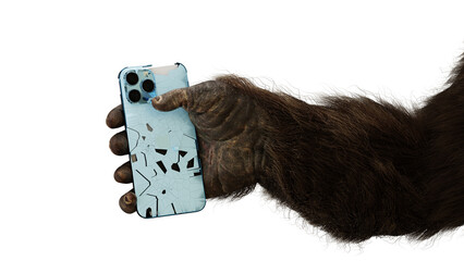 gorilla holding crushed phone  © dkndn1