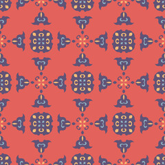 Vector ornamental seamless pattern. Background and wallpaper in ethnic style. Vector illustration can be used for backgrounds, motifs, textile, wallpapers, fabrics, gift wrapping, templates.