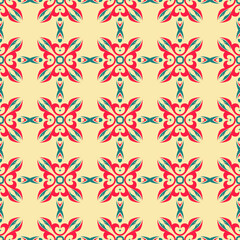 Vector ornamental seamless pattern. Background and wallpaper in ethnic style. Vector illustration can be used for backgrounds, motifs, textile, wallpapers, fabrics, gift wrapping, templates.