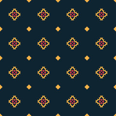 Vector ornamental seamless pattern. Background and wallpaper in ethnic style. Vector illustration can be used for backgrounds, motifs, textile, wallpapers, fabrics, gift wrapping, templates.