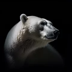 Zelfklevend Fotobehang polar bear isolated in a black background © Riccardo