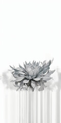 AIで生成したモノトーンの花と墨のリボンのイラスト　ジェネレーティブ Generative AI