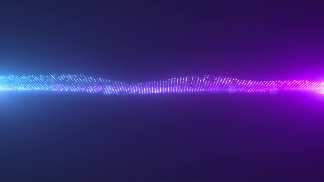 Fantastic waves in 4k with glowing light, blue and purple 