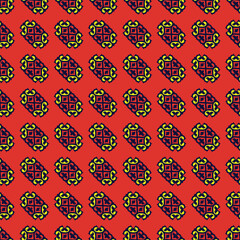 Seamless Asian pattern of the nomads of Central Asia. Nomadic ethnic stamp style. Asian ornaments.	