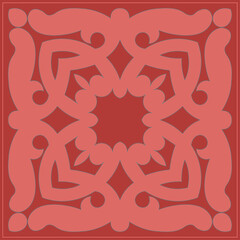 Decorative square pattern. Oriental vintage square motif. The ornament of ethnic style. Asian decor for pillow, textile,scarf, carpet, tile, and print design. Workpiece for your design.	