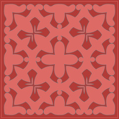 Decorative square pattern. Oriental vintage square motif. The ornament of ethnic style. Asian decor for pillow, textile,scarf, carpet, tile, and print design. Workpiece for your design.	