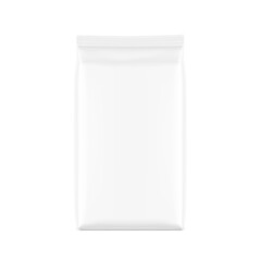 Hyper realistic vertical bag mockup. Front view. Vector illustration isolated on white background. Can be use for template your design, presentation, promo, ad. EPS10.